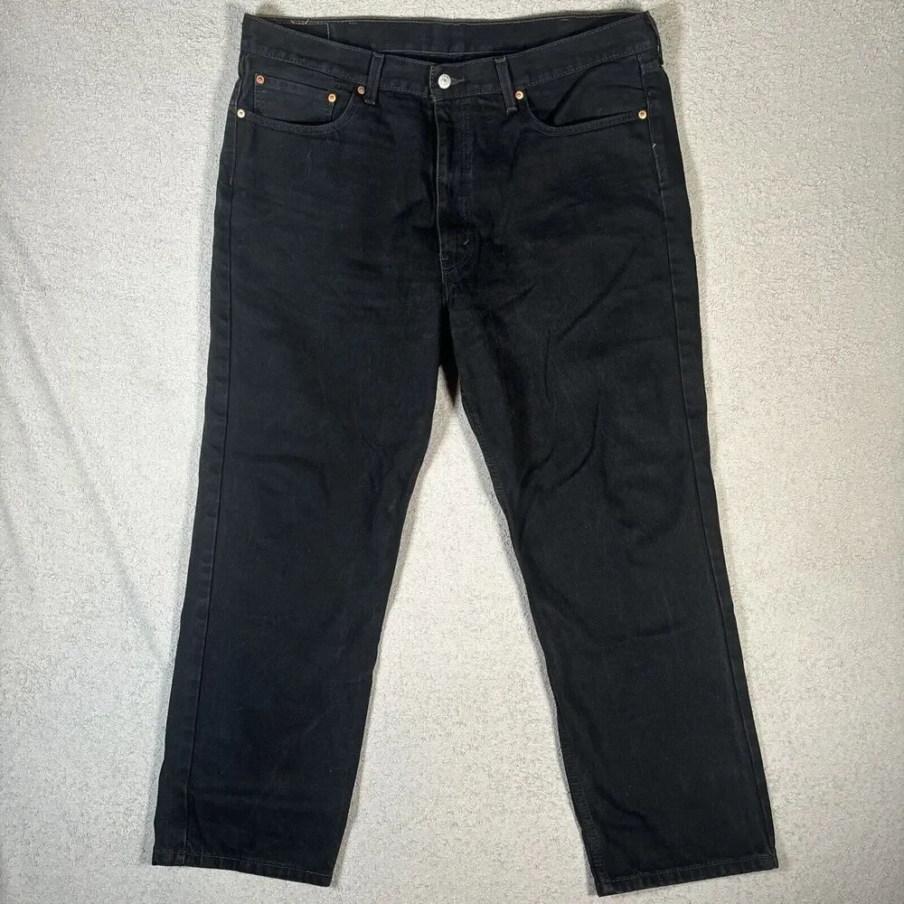 Levi's 550 Jeans Relaxed Fit Men's Size 40x30 Black EUC Grunge Wide‎ Leg Y2K